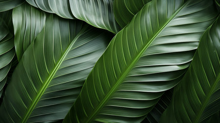 Tropical green palm leaves Design on background, Summer background.の素材