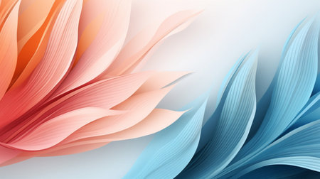 Pastel colorful feather on background, abstract papercut design.の素材