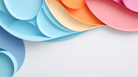 Pastel color papercut design on background.の素材