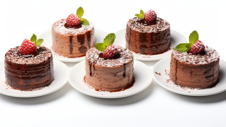 Luxury French dessert Chocolate souffle on plate, gourmand food.の素材