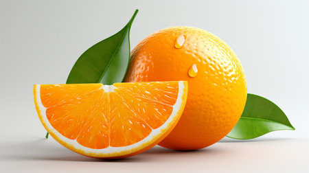 Fresh juicy orange fruit isolated on background, healthy fruit.の素材