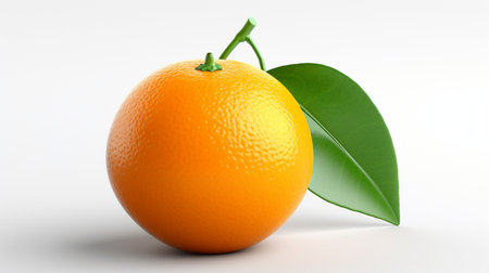 Orange fruit isolated on white background. Whole orange citrus fruit.の素材