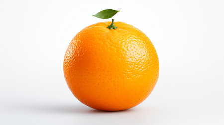 Orange fruit isolated on white background. Whole orange citrus fruit.の素材