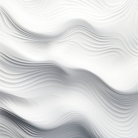 Abstract white paper wave curve lines design, luxury texture with smooth and clean subtle background.の素材