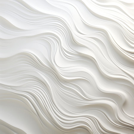 Abstract white paper wave curve lines design, luxury texture with smooth and clean subtle background.の素材