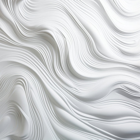 Abstract white paper wave curve lines design, luxury texture with smooth and clean subtle background.の素材