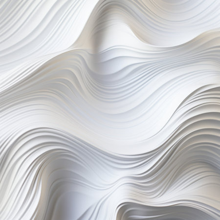Abstract white paper wave curve lines design, luxury texture with smooth and clean subtle background.の素材
