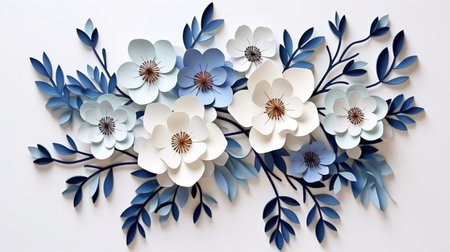 Nature background paper cut and craft style, romantic scenery , copy space, used for greeting card.の素材