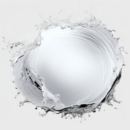Transparent swirling water splash isolated on background.の素材