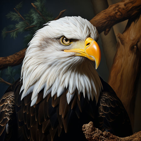 Mature American Bald Eagle, Portrait of wildlife.の素材