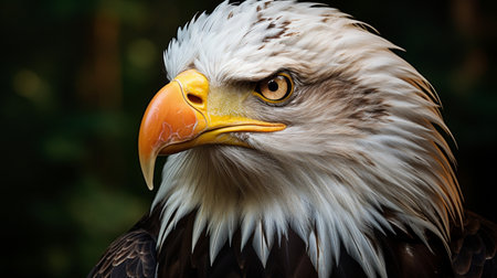 Mature American Bald Eagle, Portrait of wildlife.の素材