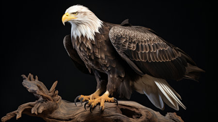 Mature American Bald Eagle, Portrait of wildlife.の素材