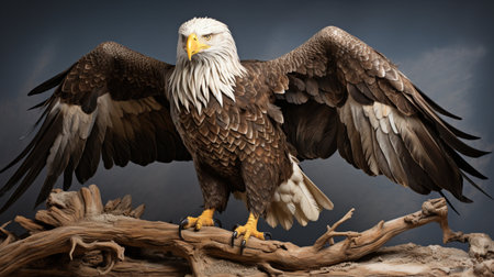 Mature American Bald Eagle, Portrait of wildlife.の素材
