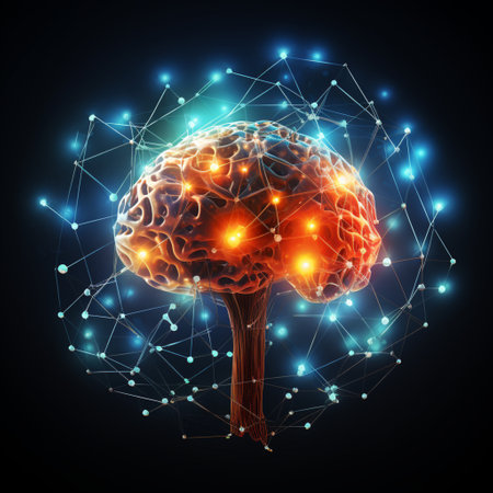 A digital Human brain model Futuristic tech development, Human design, The artificial intelligence, Smart mind.の素材