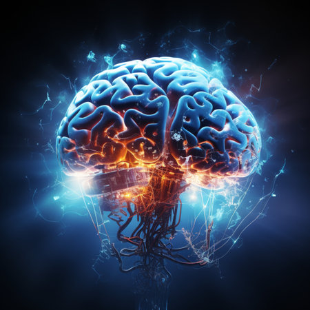 A digital Human brain model Futuristic tech development, Human design, The artificial intelligence, Smart mind.の素材