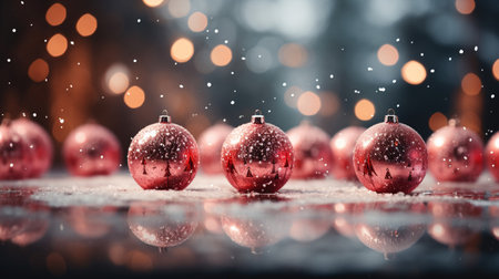 Winter scenery, Merry Christmas background, copy space, greeting card, AI Generativeの素材