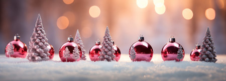 Winter scenery, Merry Christmas background, copy space, greeting card, AI Generativeの素材