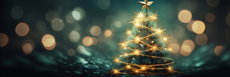 Winter scenery, Merry Christmas background, copy space, greeting card, AI Generativeの素材