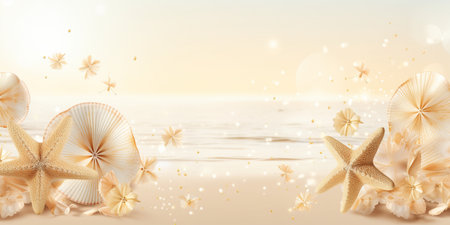 Abstract Beach Frame, beach Color palette, Premium gift design, Party, invitation card, copy space for text, word.の素材