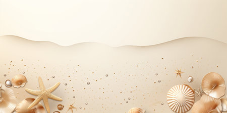 Abstract Beach Frame, beach Color palette, Premium gift design, Party, invitation card, copy space for text, word.の素材