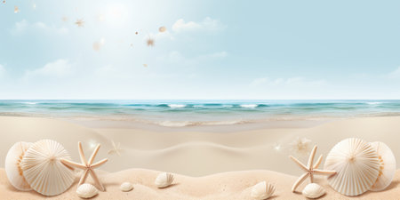 Abstract Beach Frame, beach Color palette, Premium gift design, Party, invitation card, copy space for text, word.の素材
