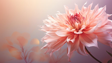 Beautiful Romantic scene - pink flower blossom in nature garden with clear sky, copy space.の素材