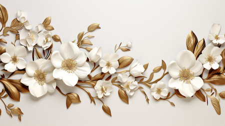 Flower frame Watercolor art style, copy space for text, wedding and greeting card.の素材