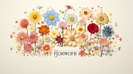 Flower background with space for your text. Floral design.の素材
