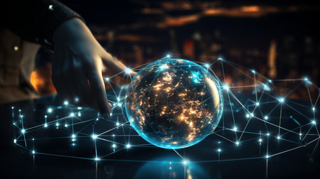 Global networking connection, Metaverse Technology, digital communication data exchanges, innovation futuristic cyber techの素材