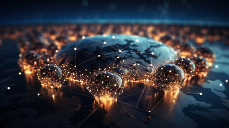 Global networking connection, Metaverse Technology, digital communication data exchanges, innovation futuristic cyber techの素材