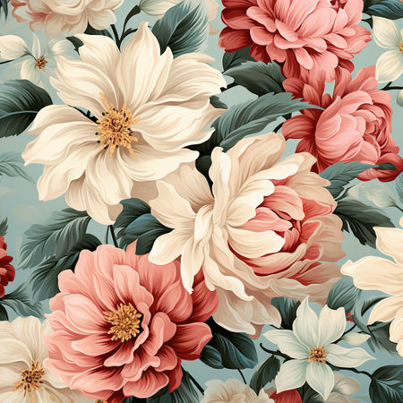Abstract background colorful flower pattern, detailed shading, nature patternの素材
