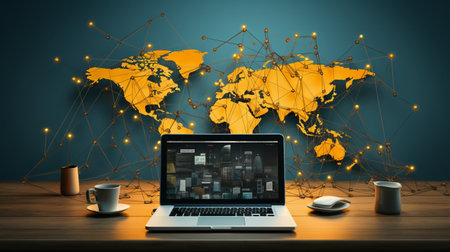 Global network connection, exchange business information, world communicationの素材
