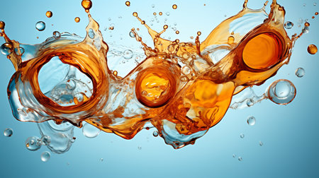Abstract colorful soft drink bubble, splash effectの素材