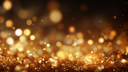 golden glitter vintage lights background. gold and black. de-focusedの素材