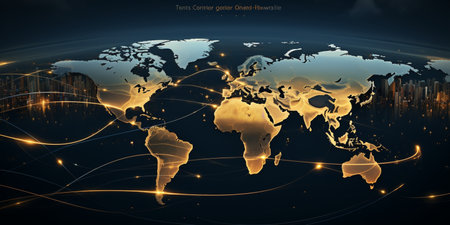 Global network connection, exchange business information, world communicationの素材