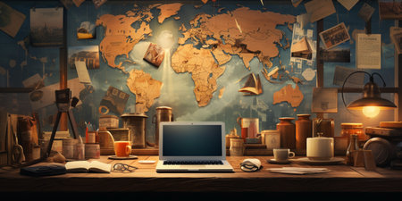 Global network connection, exchange business information, world communicationの素材