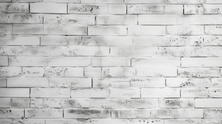 White brick wall texture background for interior exterior decoration and industrial construction concept design.の素材