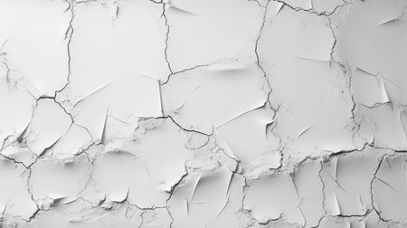 White cracked wall texture. Abstract background for design with copy space.の素材