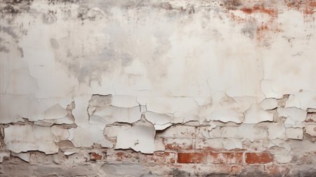 Old white brick wall with peeling paint. Abstract background for design.の素材