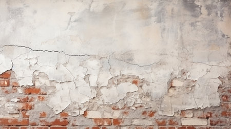 Old weathered brick wall with peeling paint. Abstract background.の素材