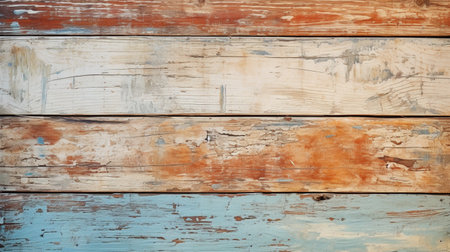 Old painted wood wall - texture or background. Vintage style tonedの素材