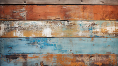 Old painted wood wall - texture or background for design with copy spaceの素材