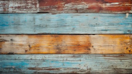Old painted wood wall - texture or background. Vintage colored wooden wallの素材