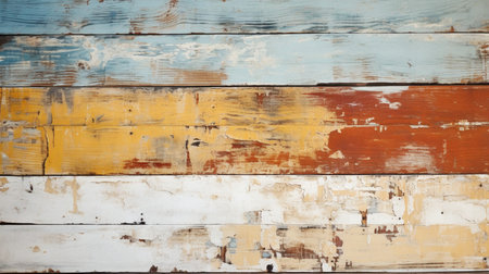 Old painted wood wall - texture or background for design with copy space.の素材