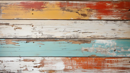 Old painted wood wall - texture or background. Vintage style tonedの素材