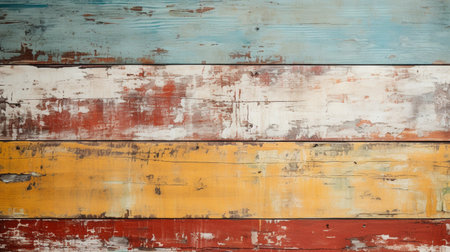 Colorful painted wood wall texture background. Old wood planks.の素材