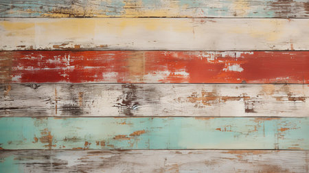 Colorful painted wooden wall background. Colorful wood texture background.の素材