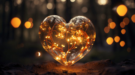 Heart shape bokeh background. Valentine's day conceptの素材