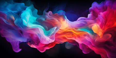 Abstract colorful Graphic motion on background, creative waves of gradient color smoke and liquid, AI Generativeの素材