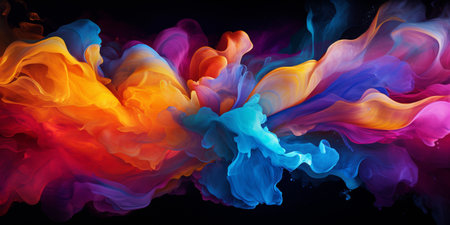 Abstract colorful Graphic motion on background, creative waves of gradient color smoke and liquid, AI Generativeの素材